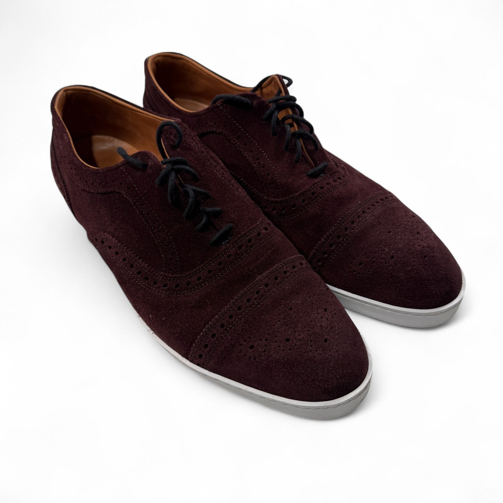 Allen Edmonds Strand Burgundy Suede Leather Oxford Sneakers Shoes Mens 12 D
